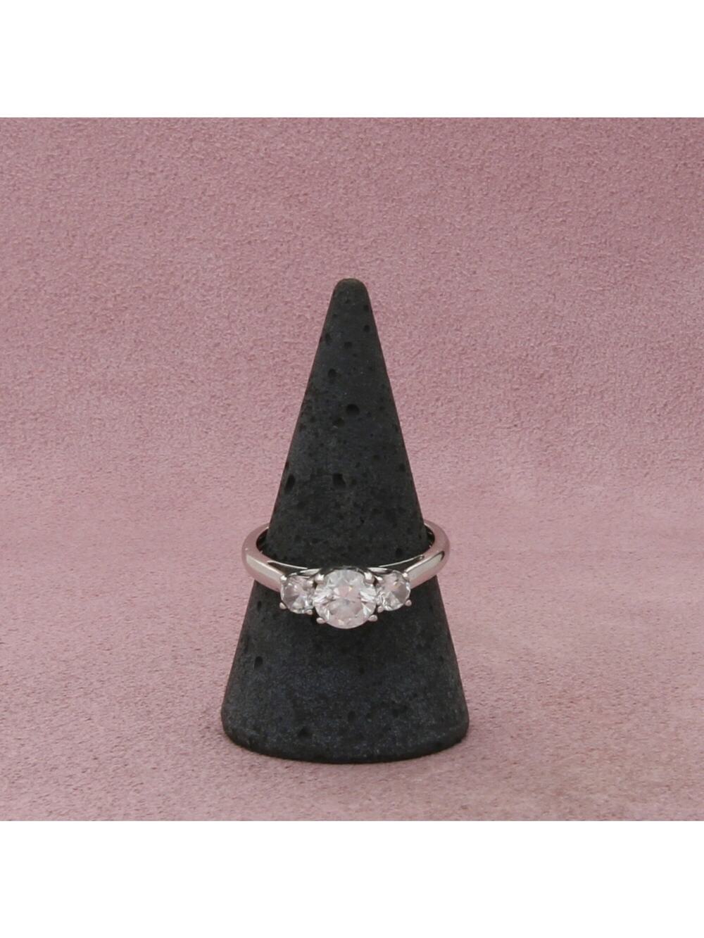 sterling silver past present future cz engagement ring size 9